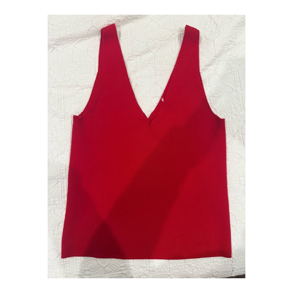 & Other Stories Red Knit Tank Top